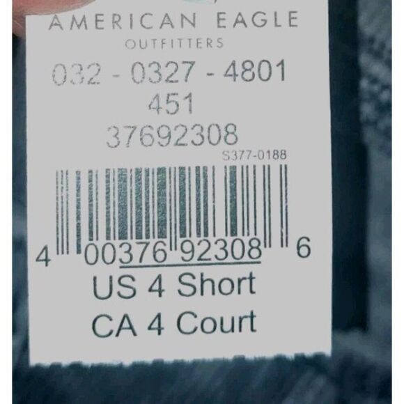 American Eagle Womens Size 4 Short Gray Corduroy Pants 27x28 Stretch New - Picture 8 of 10